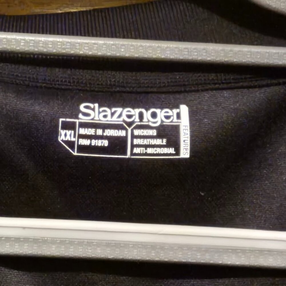 Size XXL Black Slazenger Short Sleeve Golf Polo Shirt with Panther emblem